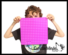 BULK - WHOLESALE - Jumbo 12"x12" Bubble Pop Game with 256 Bubbles to Pop - Silicone Push Poke Bubble Wrap Fidget Toy -  Square - Press Bubbles to Pop the Bubbles Down Then Flip it over and Do it Again - Bubble Popper Sensory Stress Toy