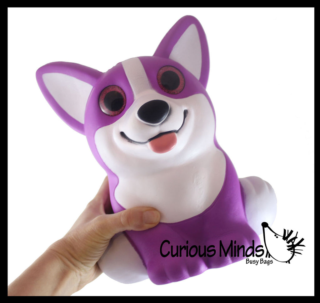 JUMBO Purple Corgi Dog Squishy Slow Rise Foam Pet Animal Toy -  Scented Sensory, Stress, Fidget Toy