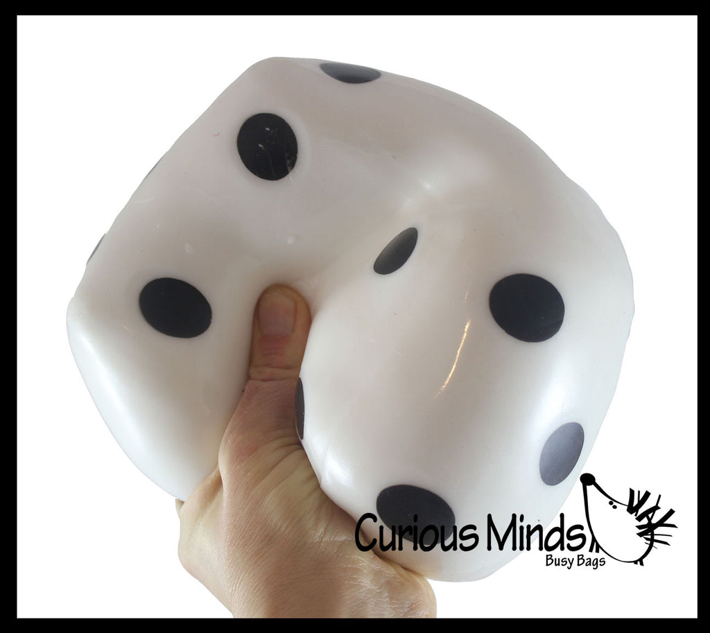 LAST CHANCE - LIMITED STOCK  - SALE - Jumbo 5" Dice Block Doh Stress Stretch Ball - Moldable Pinch Poke Sensory Fidget Toy Doughy