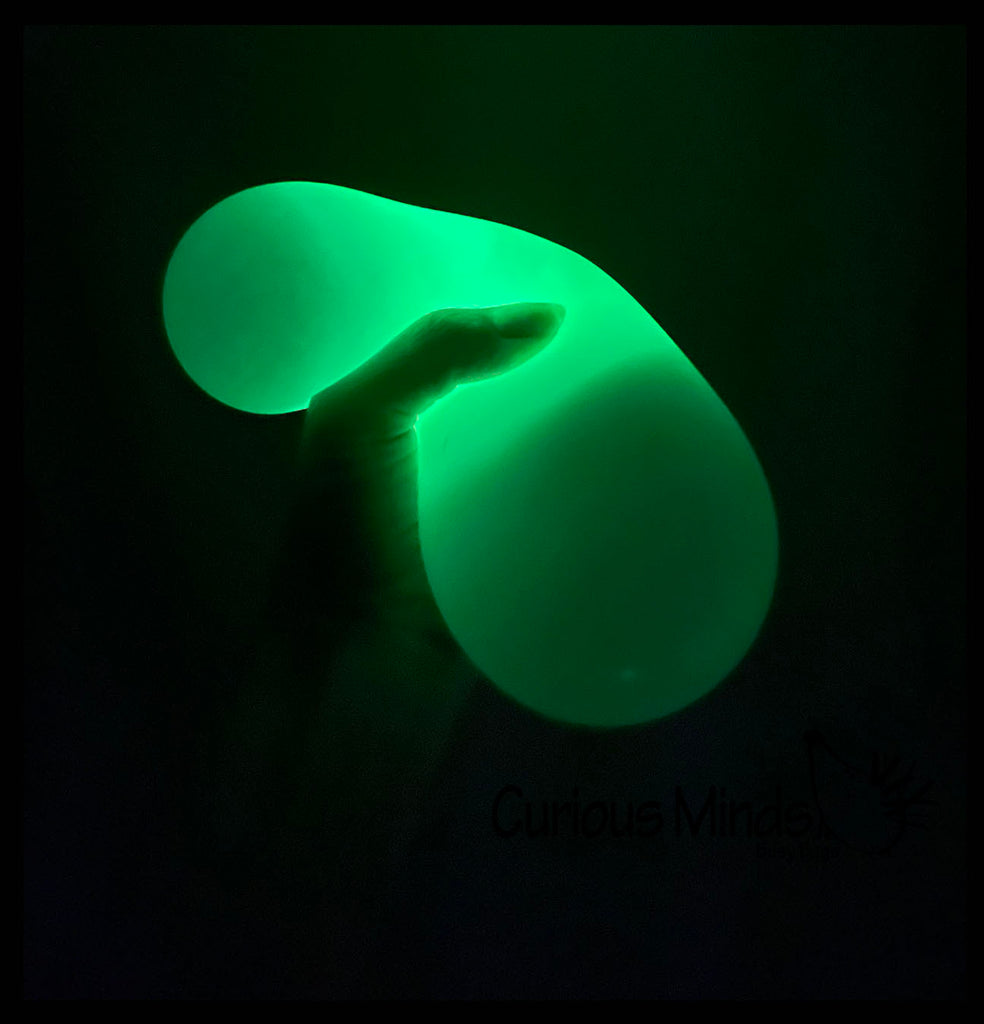 BULK - WHOLESALE - SALE - Jumbo 4" Glow in the Dark Doh Filled Stress Ball - Glob Balls - Squishy Gooey Shape-able Squish Sensory Squeeze Balls