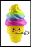 JUMBO Ice Cream Cone Squishy Slow Rise Foam Food Treat Dessert -  Scented Sensory, Stress, Fidget Toy