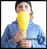Jumbo Ice Cream Cone Shooter Popper Toy - Foam Ball Shoots From Cone - Launcher Novelty Toy