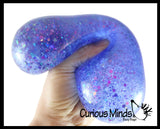Jumbo 4" Metallic with Shiny Iridescent Glitter Thick Gel-Filled Squeeze Stress Balls  -  Sensory, Stress, Fidget Toy