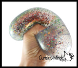 Jumbo 4" Metallic with Shiny Iridescent Glitter Thick Gel-Filled Squeeze Stress Balls  -  Sensory, Stress, Fidget Toy