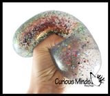 Jumbo 4" Metallic with Shiny Iridescent Glitter Thick Gel-Filled Squeeze Stress Balls  -  Sensory, Stress, Fidget Toy