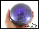 Jumbo 4" Metallic with Shiny Iridescent Glitter Thick Gel-Filled Squeeze Stress Balls  -  Sensory, Stress, Fidget Toy