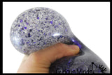 Jumbo 4" Metallic with Shiny Iridescent Glitter Thick Gel-Filled Squeeze Stress Balls  -  Sensory, Stress, Fidget Toy