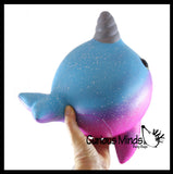 JUMBO Narwhal Squishy Slow Rise Foam Pet With Sparkle Eyes Animal Toy -  Scented Sensory, Stress, Fidget Toy