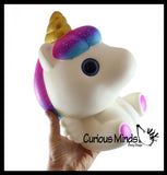 LAST CHANCE - LIMITED STOCK  - JUMBO Pegasus Unicorn Squishy Slow Rise Foam Pet With Sparkle Eyes Animal Toy -  Scented Sensory, Stress, Fidget Toy