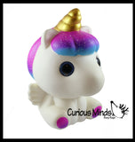 JUMBO Pegasus Unicorn Squishy Slow Rise Foam Pet With Sparkle Eyes Animal Toy -  Scented Sensory, Stress, Fidget Toy