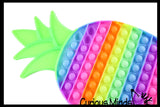LAST CHANCE - LIMITED STOCK - SALE  - Jumbo Colorful Pineapple Fruit Theme Bubble Pop Fidget Toy - Silicone Push Poke Bubble Wrap Fidget Toy - Press Bubbles to Pop the Bubbles Down Then Flip - Bubble Popper Toy Pinapple