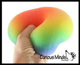 Jumbo 4" Rainbow Doh Filled Stress Ball - Super Size Glob Balls - Squishy Gooey Shape-able Squish Sensory Squeeze Balls