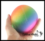 Jumbo 4" Rainbow Doh Filled Stress Ball - Super Size Glob Balls - Squishy Gooey Shape-able Squish Sensory Squeeze Balls