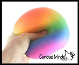 Jumbo 4" Rainbow Doh Filled Stress Ball - Super Size Glob Balls - Squishy Gooey Shape-able Squish Sensory Squeeze Balls