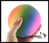 Jumbo 4" Rainbow Doh Filled Stress Ball - Super Size Glob Balls - Squishy Gooey Shape-able Squish Sensory Squeeze Balls