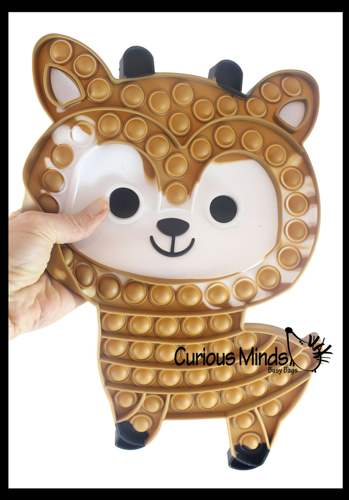 LAST CHANCE - LIMITED STOCK - SALE  - Jumbo Cute Holiday Reindeer Alpaca Festive Bubble Popper Fidget Toy - Fun Party Favor Toy - Christmas Winter