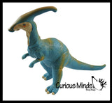 Jumbo Soft Feel Dinosaur Figurine Toy - 12" No Sharp Edges - Parasaurolophus/T Rex/Triceratops/Stegosaurus