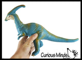 Jumbo Soft Feel Dinosaur Figurine Toy - 12" No Sharp Edges - Parasaurolophus/T Rex/Triceratops/Stegosaurus