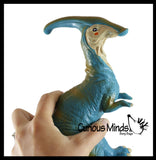 Jumbo Soft Feel Dinosaur Figurine Toy - 12" No Sharp Edges - Parasaurolophus/T Rex/Triceratops/Stegosaurus