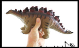 Jumbo Soft Feel Dinosaur Figurine Toy - 12" No Sharp Edges - Parasaurolophus/T Rex/Triceratops/Stegosaurus
