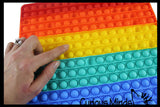 Jumbo Square Bubble Pop Game Rainbow - Silicone Push Poke Bubble Wrap Fidget Toy - Press Bubbles to Pop the Bubbles - Bubble Popper Sensory Stress Toy