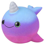 JUMBO Narwhal Squishy Slow Rise Foam Pet With Sparkle Eyes Animal Toy -  Scented Sensory, Stress, Fidget Toy