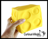 Jumbo 4.5" Cheese Block Doh Stress Stretch Ball - Moldable Pinch Poke Sensory Fidget Toy Doughy