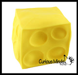 Jumbo 4.5" Cheese Block Doh Stress Stretch Ball - Moldable Pinch Poke Sensory Fidget Toy Doughy