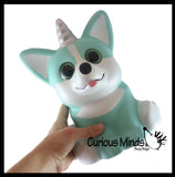 JUMBO Corgi Dog with Wings and Horn Squishy Slow Rise Foam Pet Animal Toy -  Scented Sensory, Stress, Fidget Toy Cute