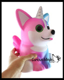 JUMBO Corgi Dog with Wings and Horn Squishy Slow Rise Foam Pet Animal Toy -  Scented Sensory, Stress, Fidget Toy Cute
