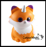 JUMBO Fox with Wings and Horn Squishy Slow Rise Foam Pet Animal Toy -  Scented Sensory, Stress, Fidget Toy Cute