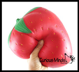 JUMBO Strawberry Squishy Slow Rise Foam Food Fruit -  Scented Sensory, Stress, Fidget Toy