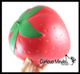 JUMBO Strawberry Squishy Slow Rise Foam Food Fruit -  Scented Sensory, Stress, Fidget Toy