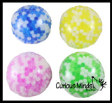 Jumbo 4" Water Bead Ball with White Filled Squeeze Stress Ball  -  Sensory, Stress, Fidget Toy