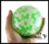 Jumbo 4" Water Bead Ball with White Filled Squeeze Stress Ball  -  Sensory, Stress, Fidget Toy