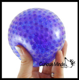 LAST CHANCE - LIMITED STOCK - Jumbo 4" Blue and Purple Water Bead Filled Squeeze Stress Ball  -  Sensory, Stress, Fidget Toy