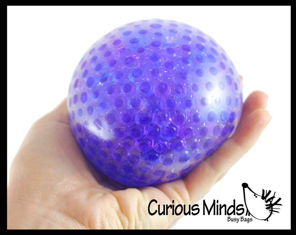 LAST CHANCE - LIMITED STOCK - Jumbo 4" Blue and Purple Water Bead Filled Squeeze Stress Ball  -  Sensory, Stress, Fidget Toy