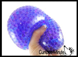 LAST CHANCE - LIMITED STOCK - Jumbo 4" Blue and Purple Water Bead Filled Squeeze Stress Ball  -  Sensory, Stress, Fidget Toy