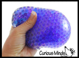 LAST CHANCE - LIMITED STOCK - Jumbo 4" Blue and Purple Water Bead Filled Squeeze Stress Ball  -  Sensory, Stress, Fidget Toy
