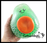 Jumbo Fruit Water Bead Filled Squeeze Stress Balls  -  Sensory, Stress, Fidget Toy - Pineapple, Strawberry, Avocado, Watermelon