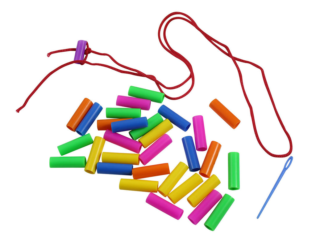 Large Plastic Straw Bead Lacing - Fine Motor Busy Bag
