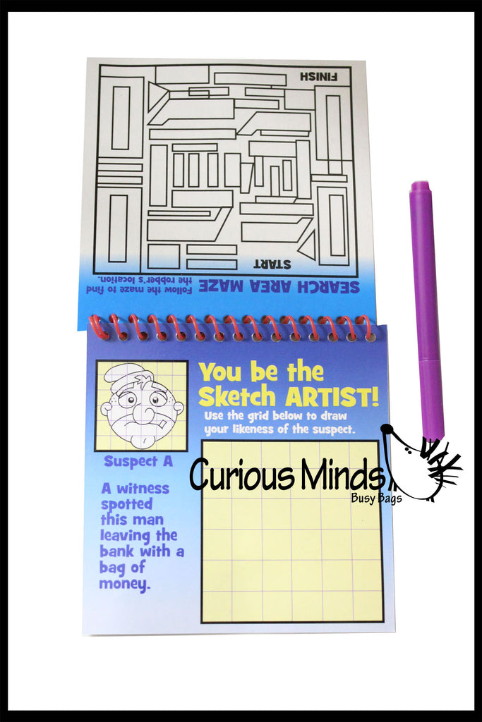 LAST CHANCE - LIMITED STOCK - CLEARANCE SALE -  Kid Detective Activity Pad - Travel Activity - Busy Bag Games