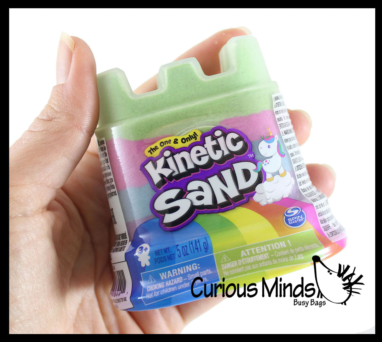 Kinetic Sand Rainbow Unicorn Castle 5oz - Stretchy Soft Moving