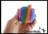 Rainbow Knit Kick Balls - Sack Footbag Game Balls - Crunchy Sensory Toy