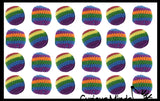 Rainbow Knit Kick Balls - Sack Footbag Game Balls - Crunchy Sensory Toy