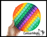 Rainbow Large 8" Bubble Pop Game - Silicone Push Poke Bubble Wrap Fidget Toy - Bubble Popper Sensory Stress Toy