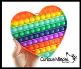 Rainbow Large 8" Bubble Pop Game - Silicone Push Poke Bubble Wrap Fidget Toy - Bubble Popper Sensory Stress Toy