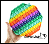 Rainbow Large 8" Bubble Pop Game - Silicone Push Poke Bubble Wrap Fidget Toy - Bubble Popper Sensory Stress Toy