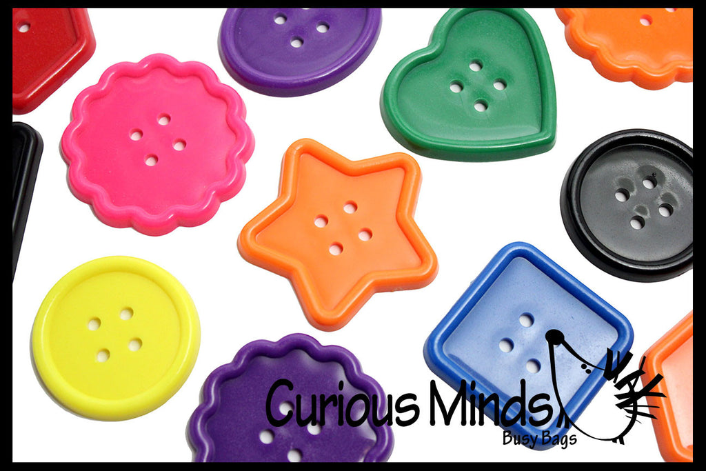 Large Lacing Buttons Busy Bag - Perfect fine motor learning activity for toddlers and preschoolers. Sort by color and shape