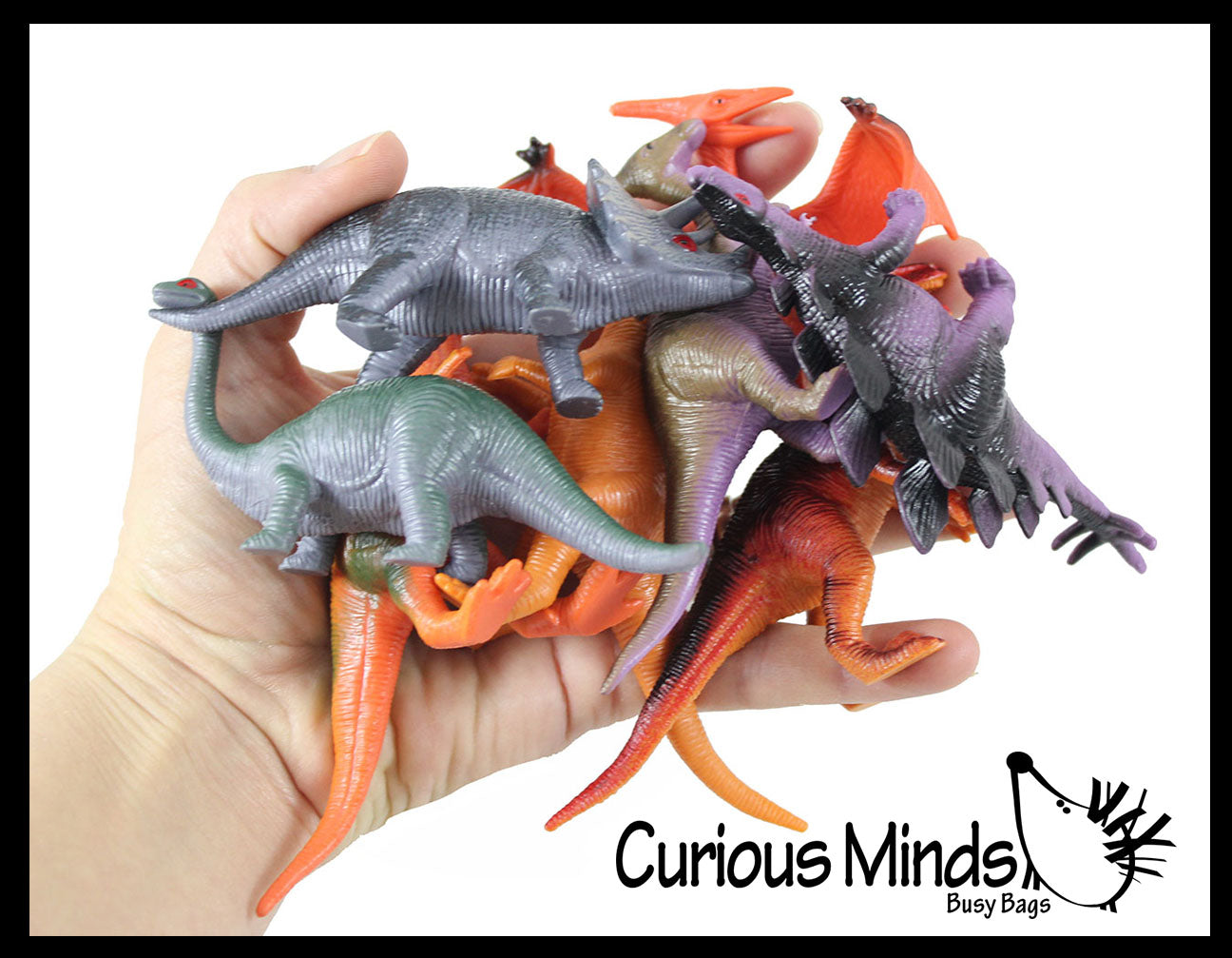 Large 4" Dino Figurines - Mini Dinosaur Replica Figures Toys - Small Novelty Prize Toy - Party Favors - Gift